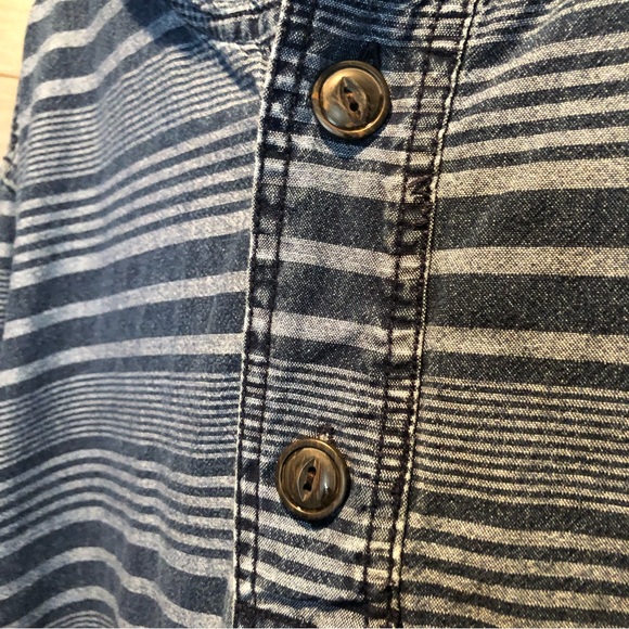 American Eagle Blue Striped Lightweight Hoodie with Buttons size XL Men’s - Picture 3 of 11